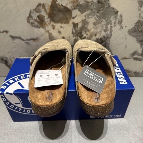 Birkenstock Boston taupe suede mule clogs - Picture 4 of 6